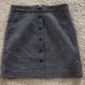 J. Crew Charcoal Button-Down Mini Skirt